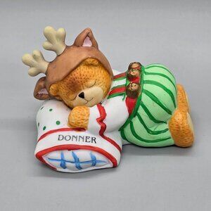 1994 Enesco Lucy & Me Lucy Rigg Santa's Christmas Reindeer Bear DONNER Figurine